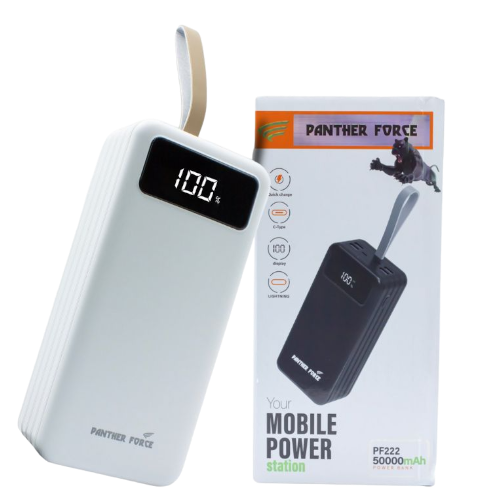 PANTHER FORCE 50000mAh Super Power Bank - PF222 | Multi-Port Portable Charger | Fast Charging for iPhone, Samsung, Tablets, & More | USB-C & USB Ports | Reliable Power On-the-Go PANTHER FORCE 50000mAh Super Power Bank - PF222 | Multi-Port Portable Charger | Fast Charging for iPhone, Samsung, Tablets, & More | USB-C & USB Ports | Reliable Power On-the-Go